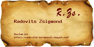 Radovits Zsigmond névjegykártya